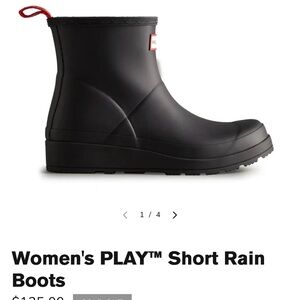 Hunter Women's Black PLAY Short Rain Boots